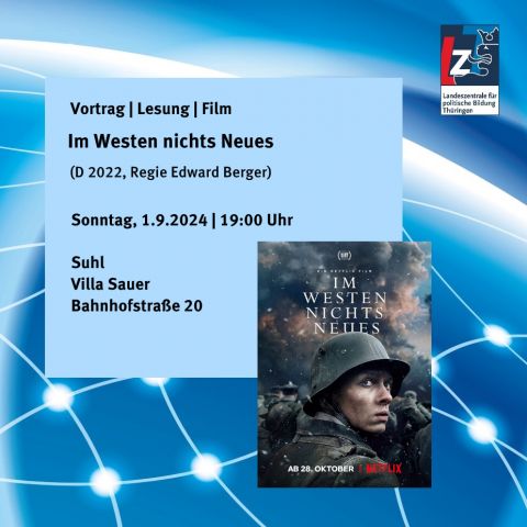 Vortrag | Lesung | Film Im Westen nichts Neues (D 2022, Regie Edward Berger)