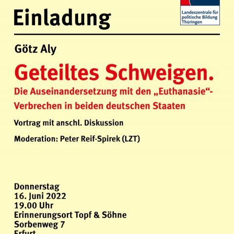 Götz Aly: Geteiltes Schweigen.  Die Auseinandersetzung mit den „Euthanasie“-Verbrechen in beiden deutschen Staaten